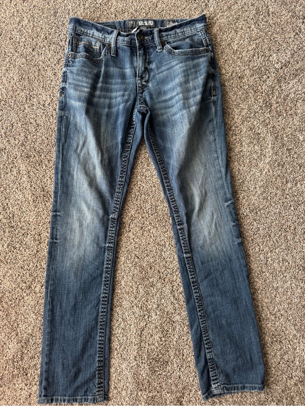 BKE Men's Straight Jeans - Washed Blue